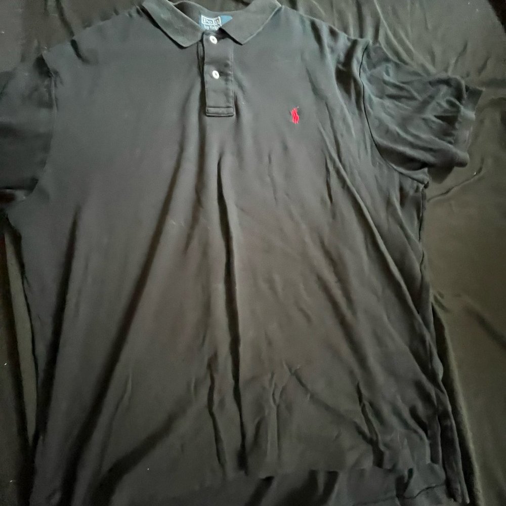 Black polo shirt